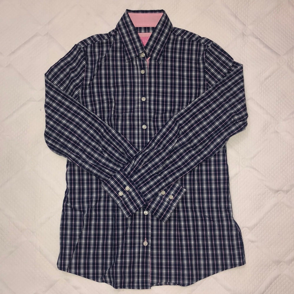 Charles Tyrwhitt Blue/Pink Plaid Top